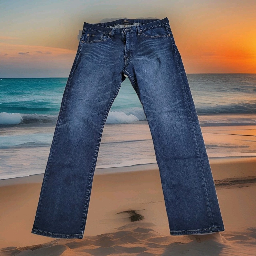 👖Polo Ralph Lauren Jeans Mens 34x32 Dark Wash HAMPTON RELAXED STRAIGHT Preppy